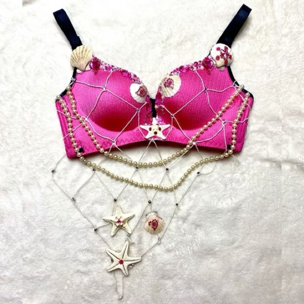 Mermaid Bra Top Handmade - Pink